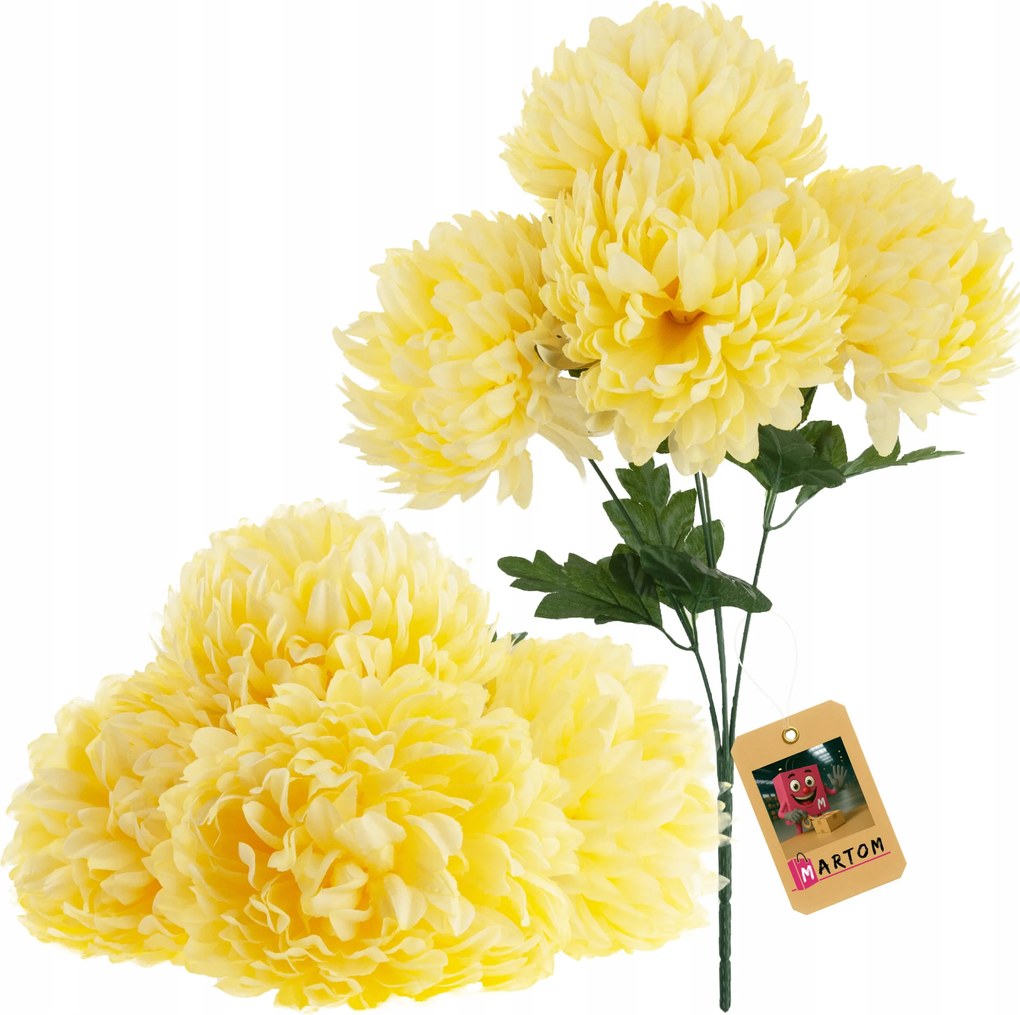 Mesterséges Krizantémok Művirág Csokor Krizantém váza