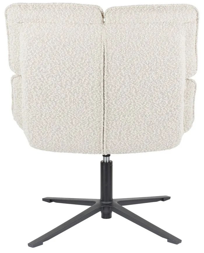 Krémszínű forgó buklé fotel Bros – White Label