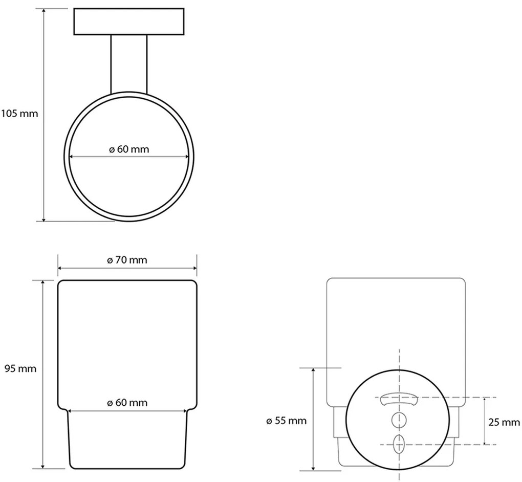 SAPHO XB900 X-round black pohár, tejüveg