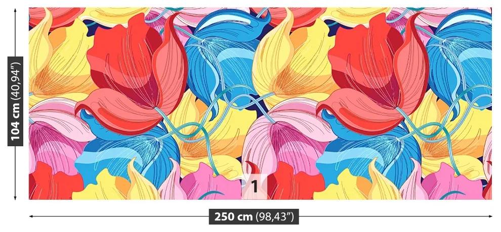 Fotótapéta színes virágok 104x70 cm