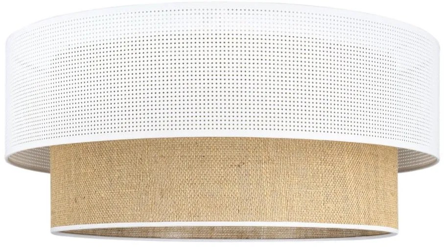 BORHO mennyezeti lámpa 1xE27/60W/230V, Ø 40 cm, fehér/juta