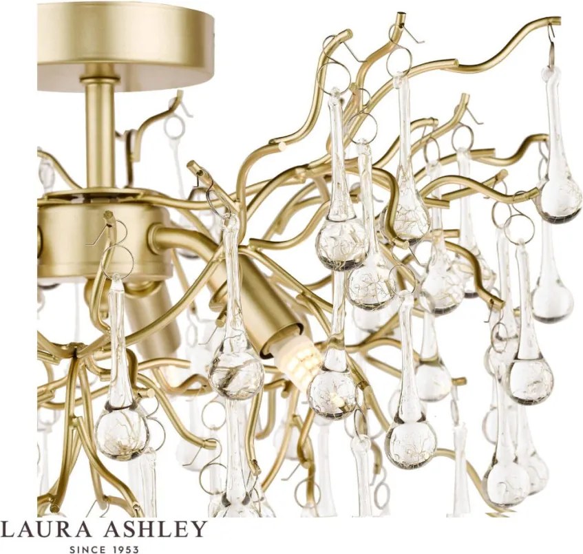 LAURA ASHLEY 3756150-Q WILLOW Kristály Mennyezeti Lámpa Átlátszó, Pezsgő G9 IP20