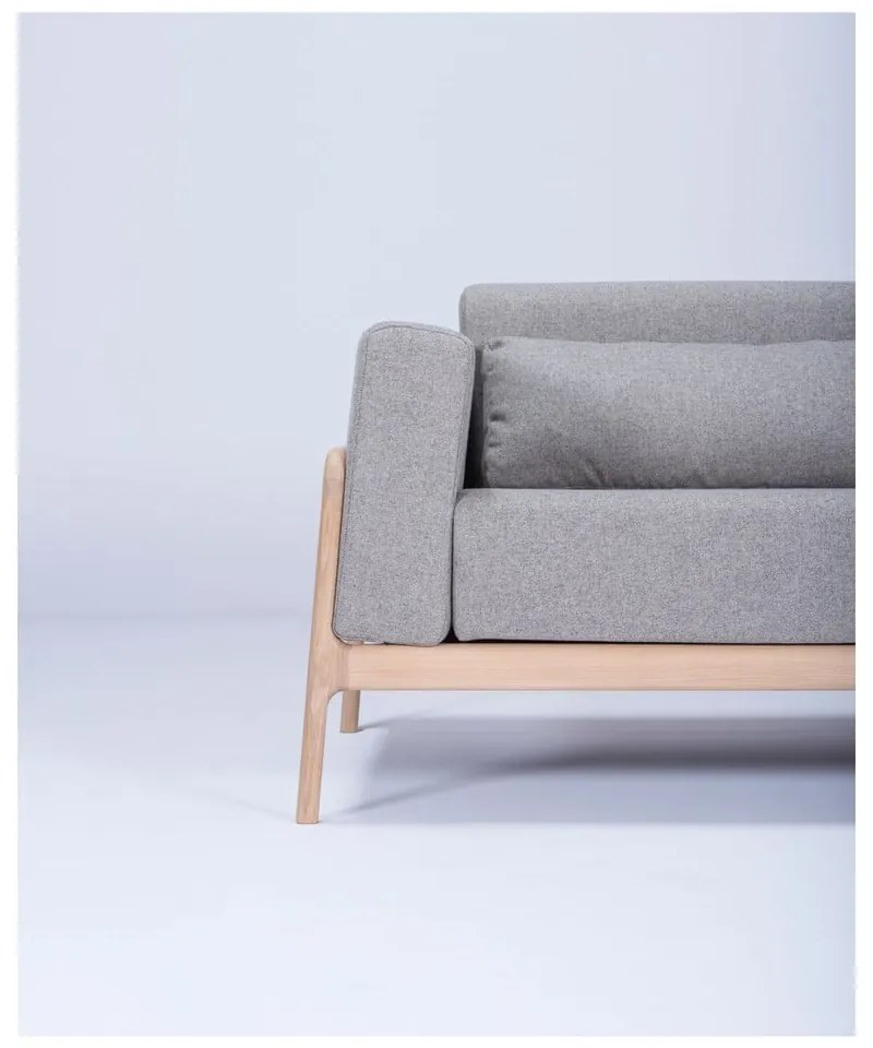 Fawn szürke kanapé tölgyfából, 180 cm - Gazzda