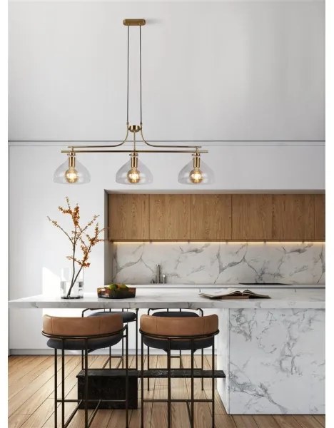 Searchlight 31031-3PB - Csillár zsinóron MARGARITA 3xE27/60W/230V réz