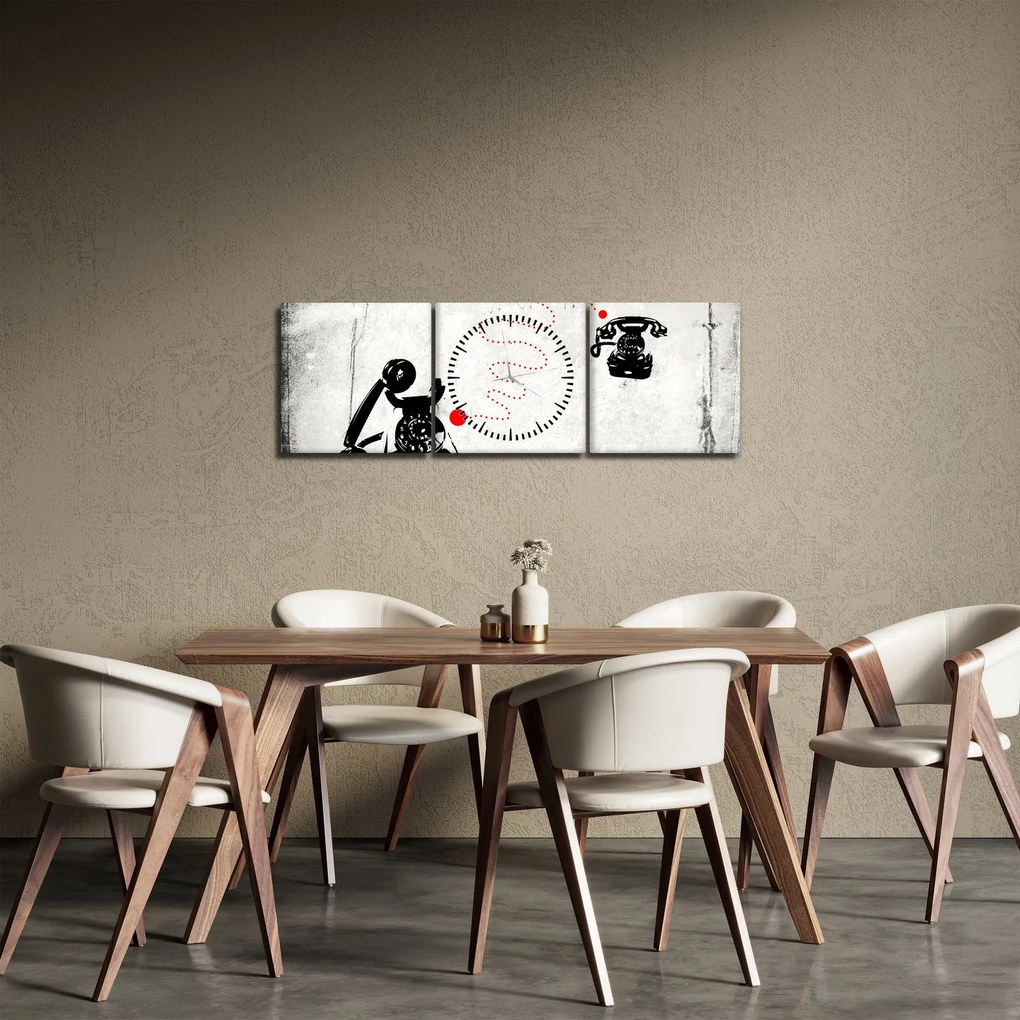 Kép - Telefon rajza Banksy stílusában (órával) (90x30 cm)