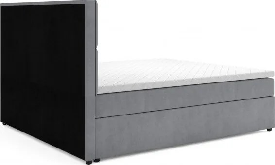Világosszürke ágyneműtartós boxspring ágy 180x200 cm Flip – Ropez