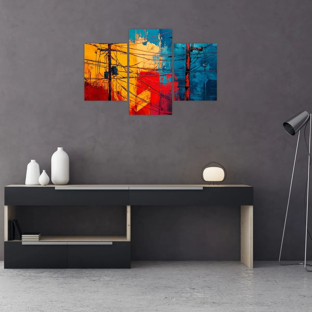 Kép - Absztrakt elektromos vezetékek (90x60 cm)