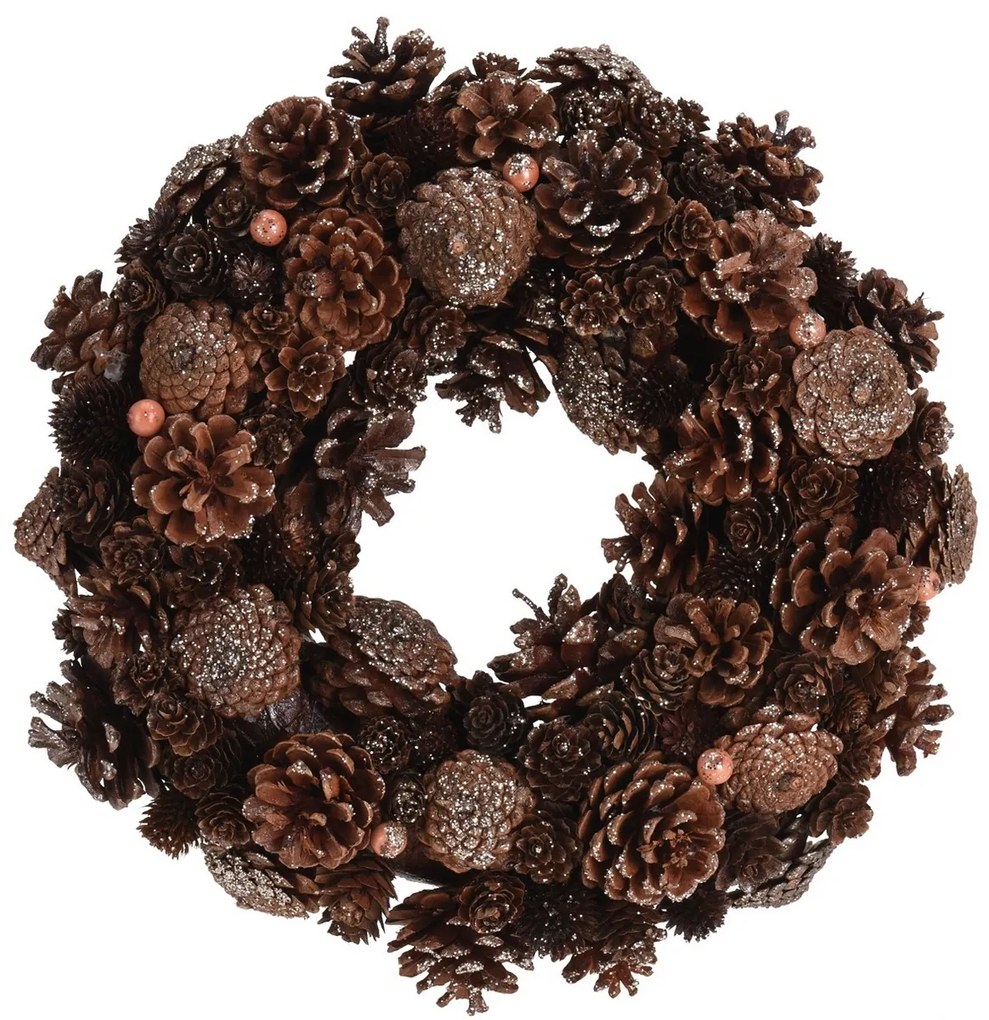 Mairo dekor koszorú, barna, átmérő: 34 cm