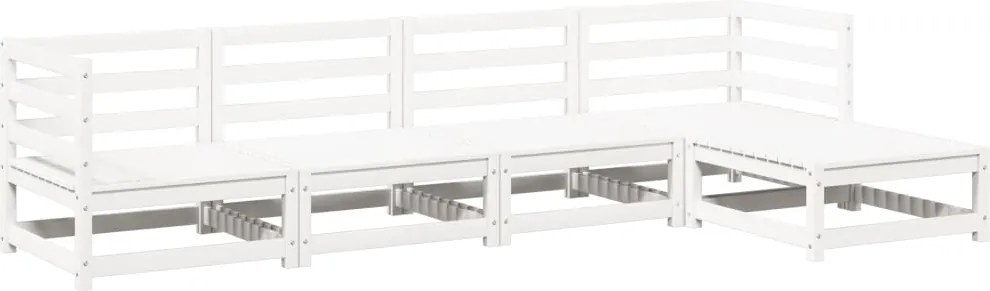 vidaXL 5 részes fehér tömör fenyőfa kerti ülőgarnitúra