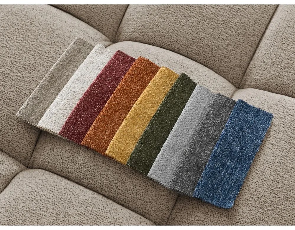 Szürkésbarna zsenília kinyitható-tárolóhelyes sarokkanapé (bal oldali-heverő résszel) Everest – Bobochic Paris