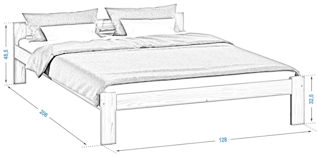 Fa ágy 120x200 Isao VitBed fenyő