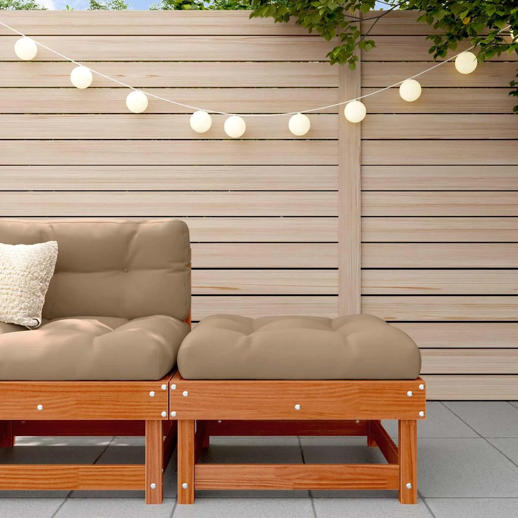 Kerti lábtartó Tömör fenyő Viaszbarna 61 x 60,5 x 30 cm