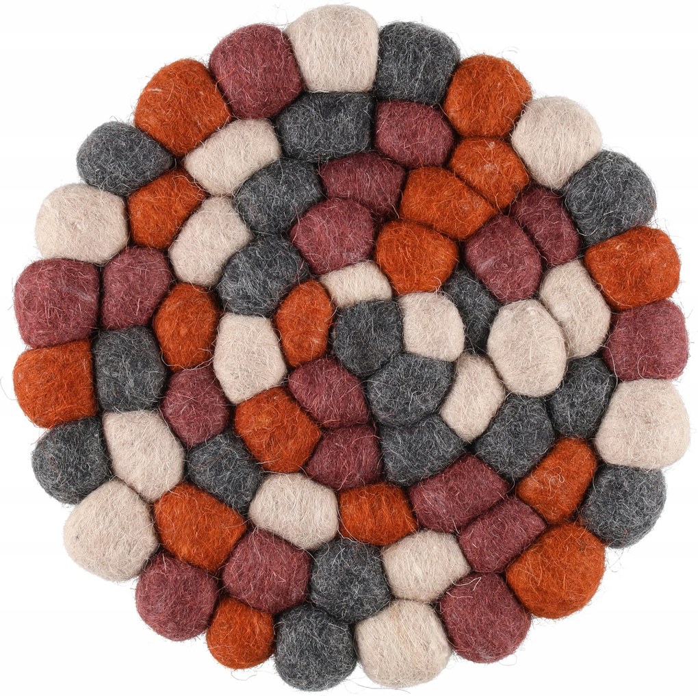 Gyapjúgolyókból Készült Dísztányér Ø 20 CM Többszínű