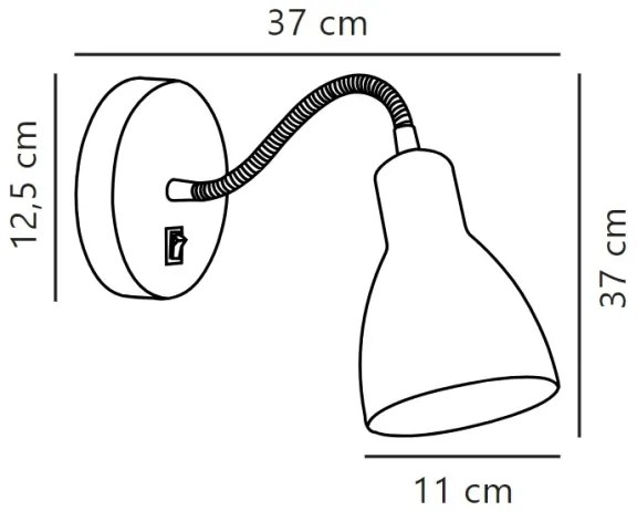 Nordlux - Fali spotlámpa CYCLONE 1xE14/15W/230V fehér