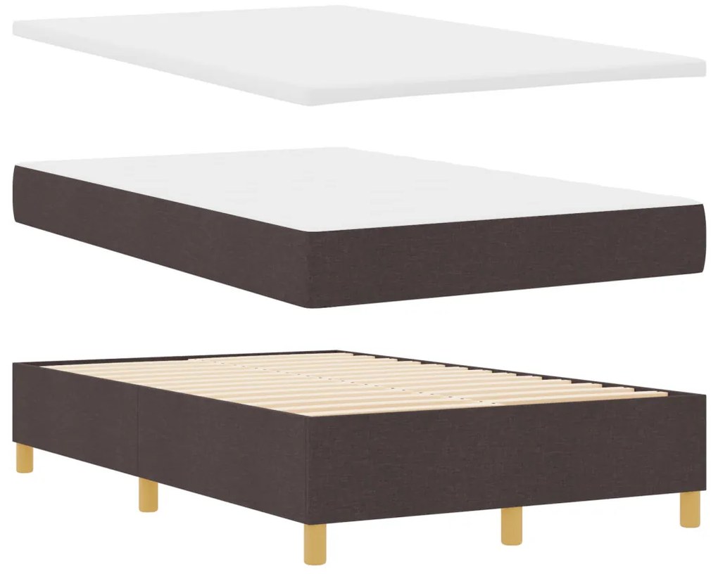 Box Spring Ágy Matraccal Sötétbarna Kisebb Dupla Szövet