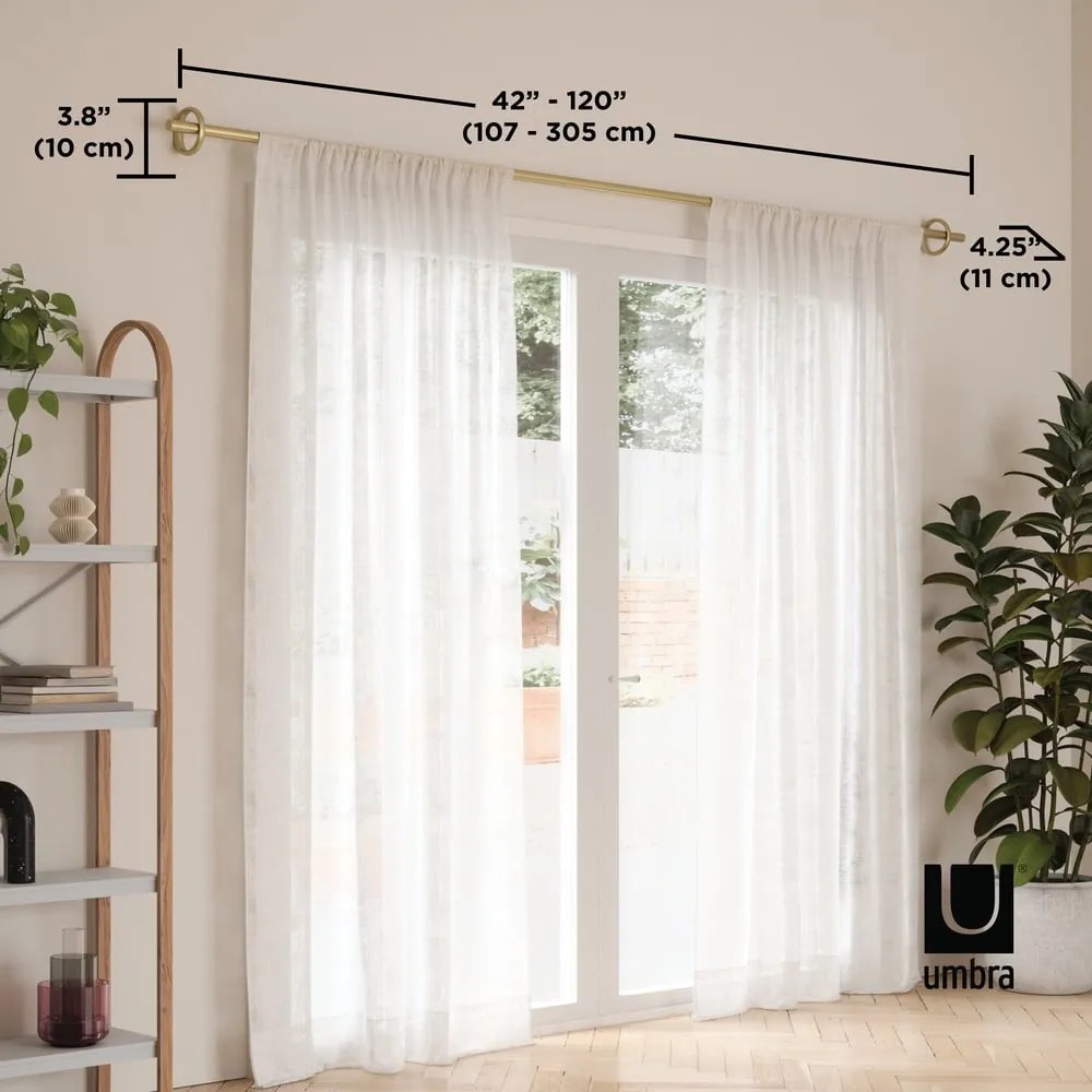 Acél bővíthető függönykarnis 107 - 305 cm Ringlet – Umbra