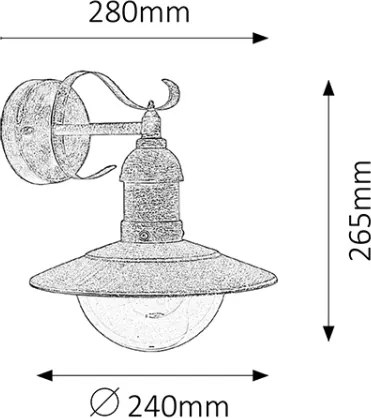 Brilagi - Kültéri fali lámpatest MOLDE 1xE27/60W/230V IP44 bronz/patina