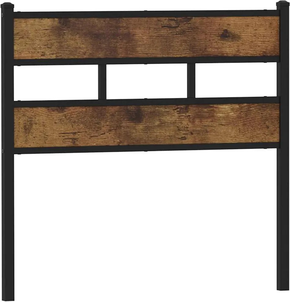 vidaXL füstös tölgy színű szerelt fa és vas csere fejtámla 75 cm