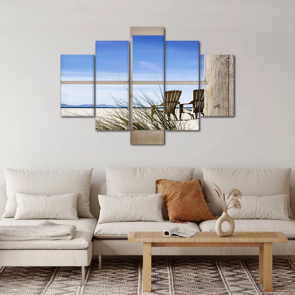 Kép - A strandra néző ablak (150x105 cm)