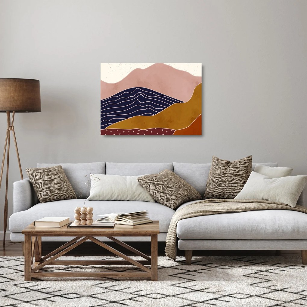 Kép - Nap a hegyek felett (üvegen) (70x50 cm)