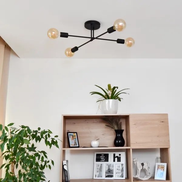 LED Felületre szerelhető csillár CAMBRIDGE 4xE27/8W/230V fekete