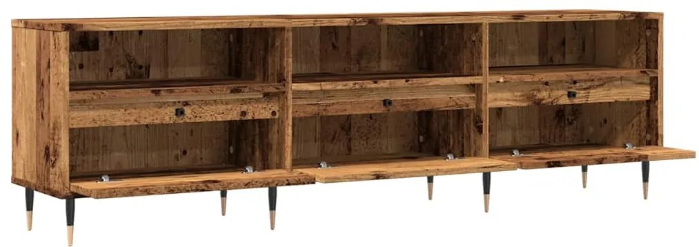 antik fa színű szerelt fa TV-szekrény 150 x 30 x 44,5 cm