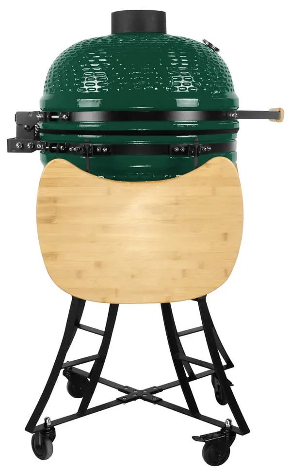 Kerámia faszéngrill oldalpolcokkal, 46 cm ráccsal