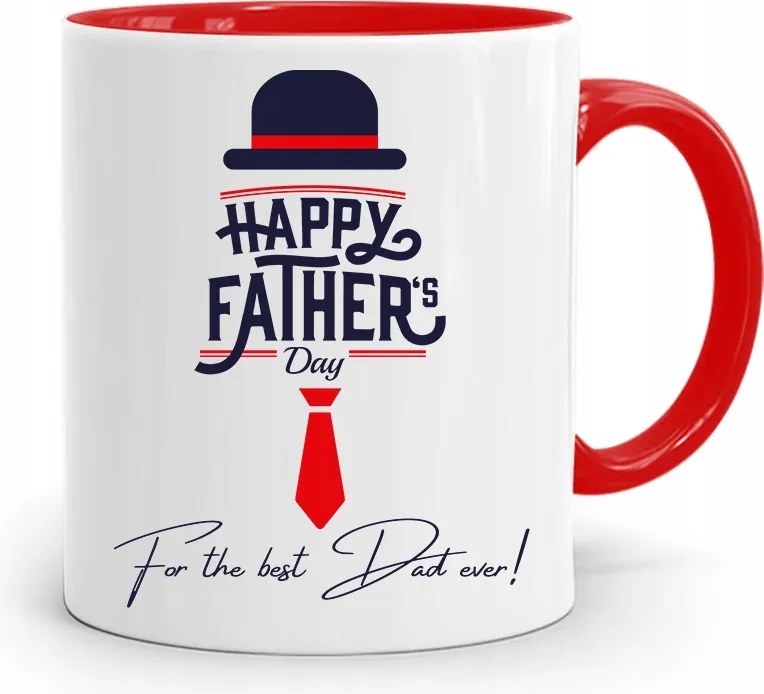 Piros Bögre Apának Happy Fathers Day nyomtatott fényképpel