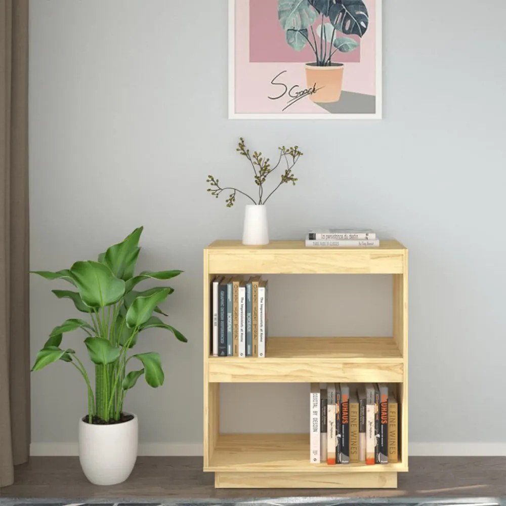 tömör fenyőfa könyvszekrény 60 x 35 x 71 cm
