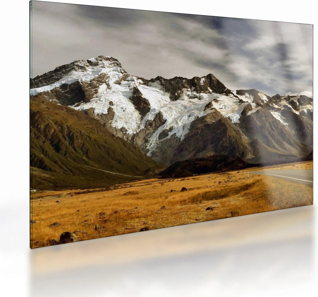 Mount Sefton, Új-Zéland képe (üvegen) (70x50 cm)