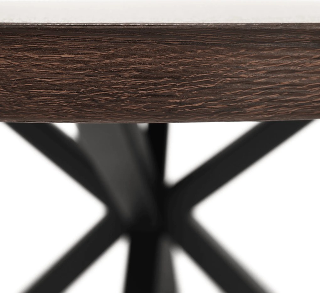 Étkezőasztal, sötét tölgy/fekete, átmérő 120 cm, MEDOR