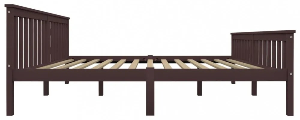 sötétbarna tömör fenyőfa ágykeret 180 x 200 cm