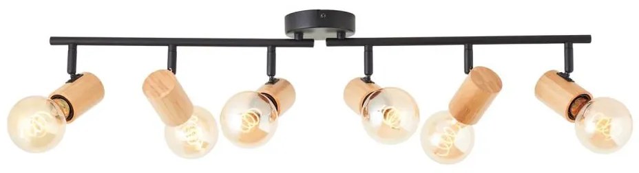 Brilliant - KERRY irányítható spotlámpa 6xE27/40W/230V fekete/bambusz