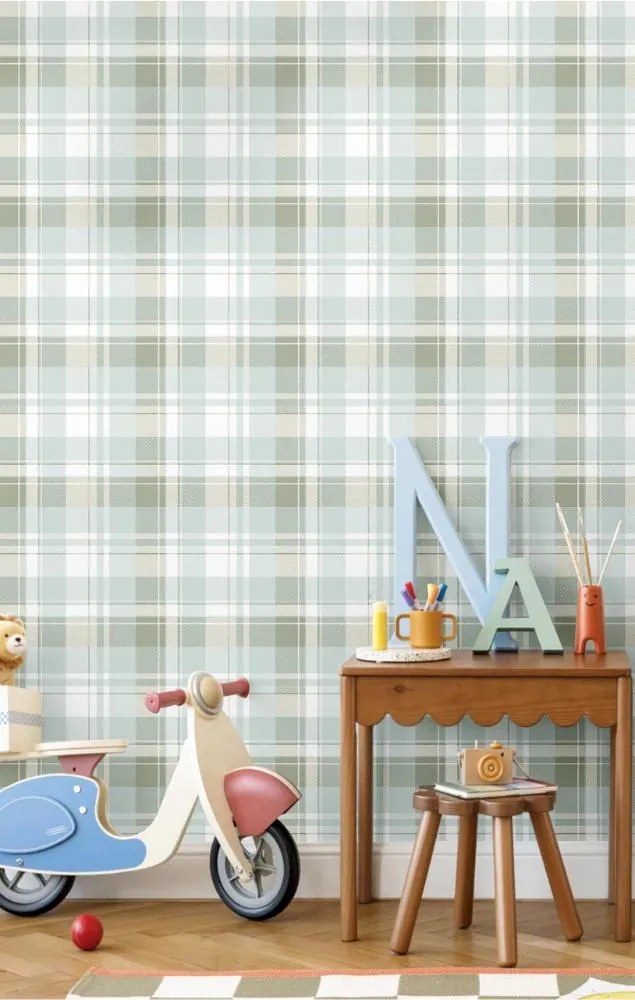Parato Cristiana Masi Momi Tartan bézs-fehér kockás vlies tapéta – 4492