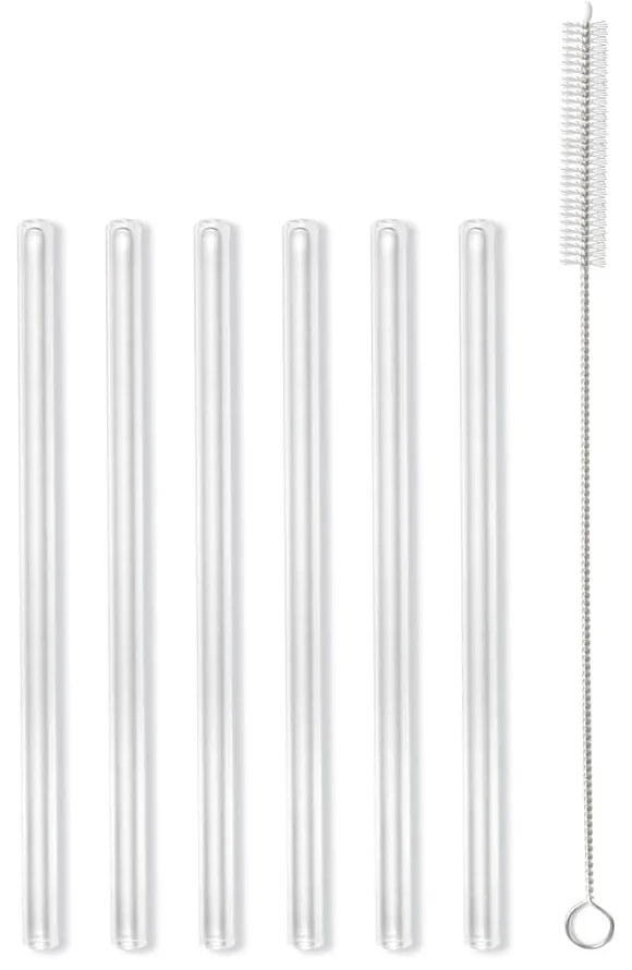 6 db-os üveg szívószál készlet, hosszúság 15 cm - Vialli Design