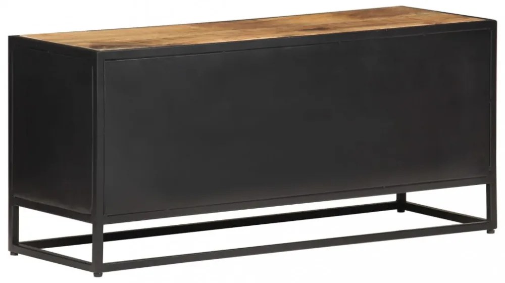 nyers mangófa és természetes nád TV-szekrény 90 x 30 x 40 cm