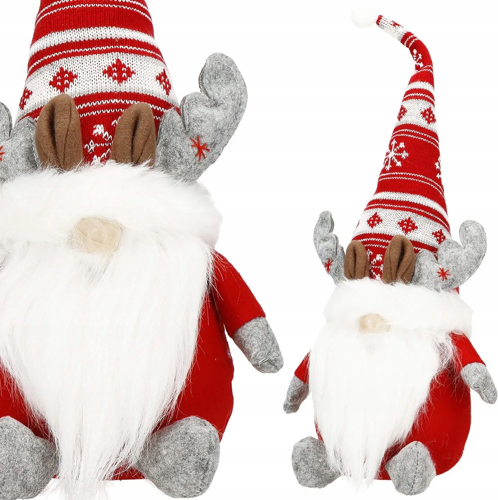 Rénszarvas Karácsonyi Törpe Ülő Dekoráció 50cm Karácsonyi Dekoráció