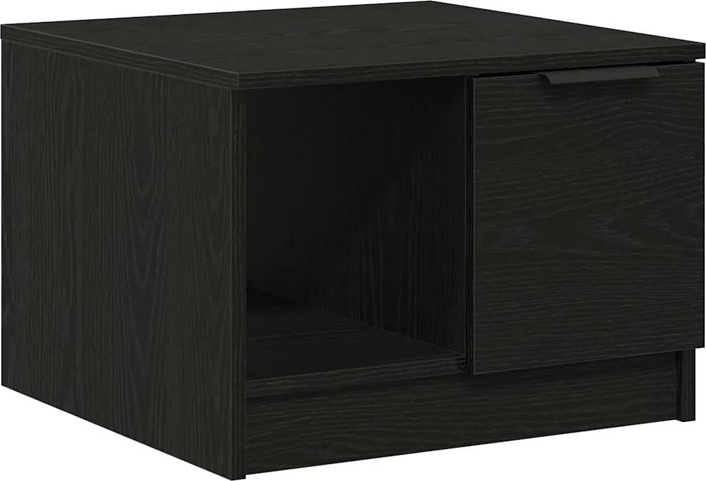 vidaXL Dohányzóasztal with Drawer Musta tammi 50 x 50 x 36 cm Faanyag