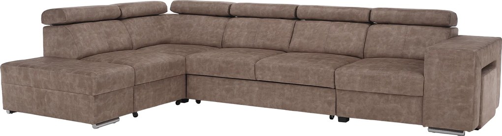 Ülőgarnitúra, bézs, balos, MALAGA BIG