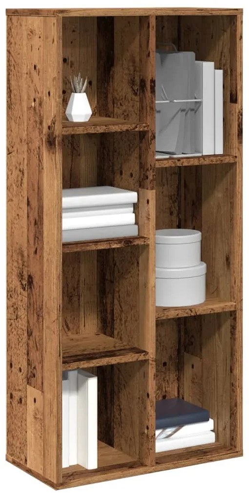 antik fa színű könyvszekrény 50 x 25 x 104 cm