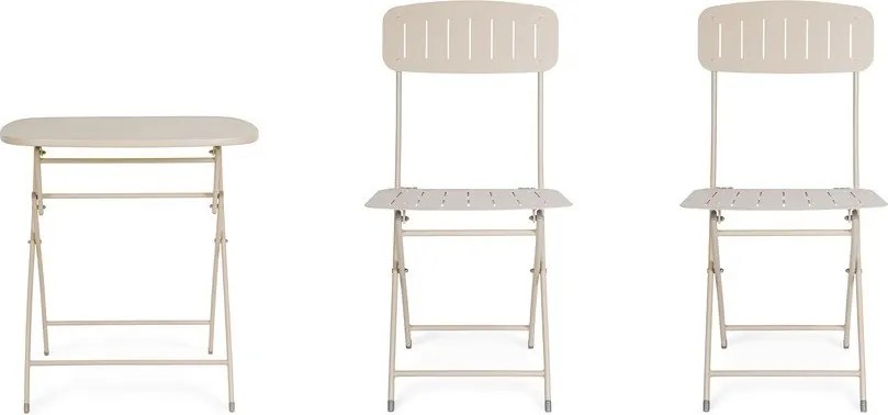 Bézs acél kétszemélyes kerti étkezőgarnitúra Yvonne – Bizzotto