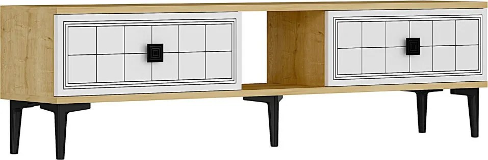 Yuka TV-állvány, zafír tölgy-fehér, 150 cm