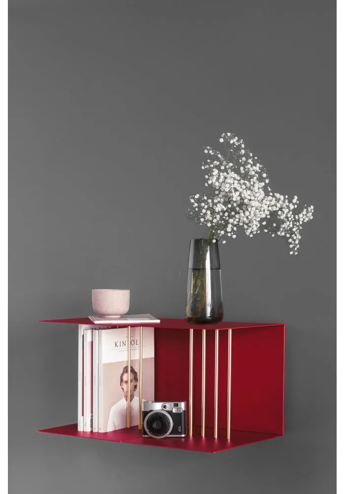 Piros fém fali polc Teaser – UMAGE