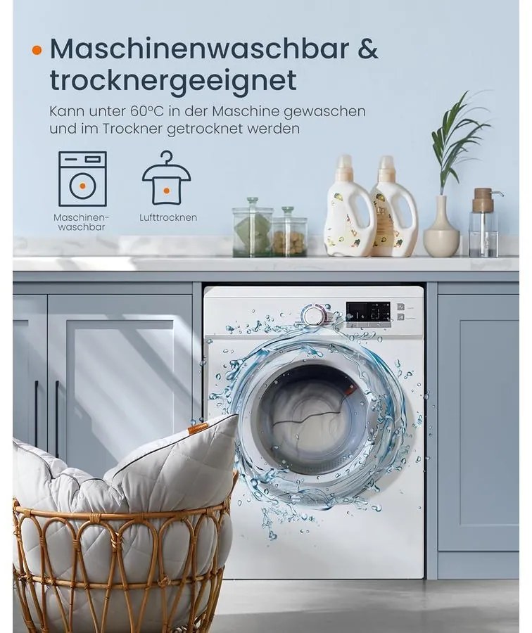 SONGMICS HOME párna, kétoldalas használat, 80 × 80 cm, világos szürke