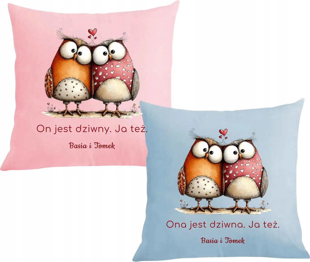 Párnák párnahuzat Valentin napra Pároknak Ő Furcsa