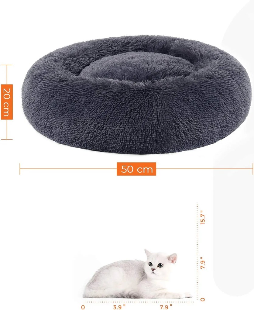 Feandrea kutyaágy, macskaágy, puha plüss felület, s-es méretben, sötétszürke