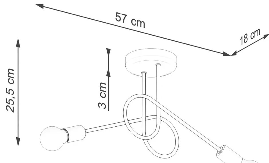 Fehér mennyezeti lámpa 18x57 cm Opulent – Sollux