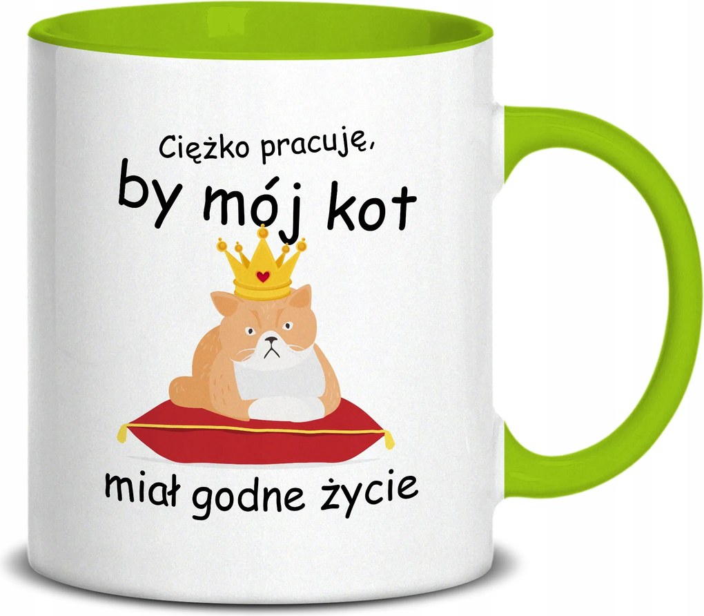 Fehér Bögre 330ml Zöld Karácsonyi szer Méltó Élet A Macskámnak Különböző