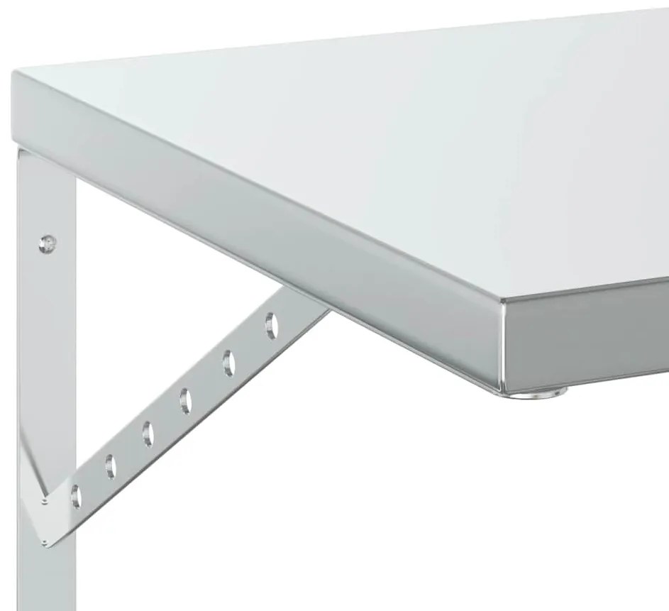 2 db ezüstszínű rozsdamentes acél fali polc 100x40 cm