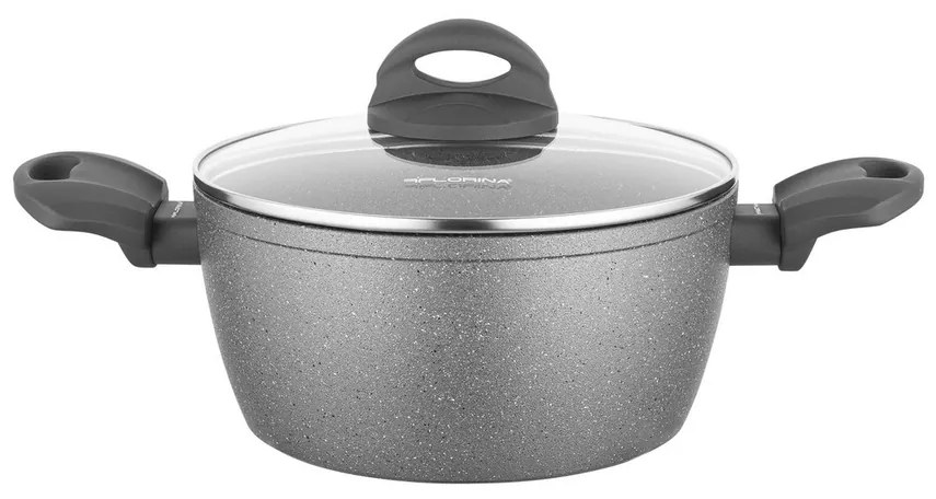 Florina Lava Stone MG fazék fedővel indukciós és gáztűzhelyre, 16 cm, 1,2 l, 16 cm átmérőjű